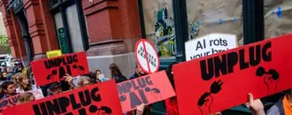 Climate Protesters Say Tech Companies, Not AI, Are the Real ‘Danger to Humankind’ – And the Planet