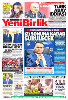 YENİBİRLİK 1 Ekim 2026 gazete manşeti