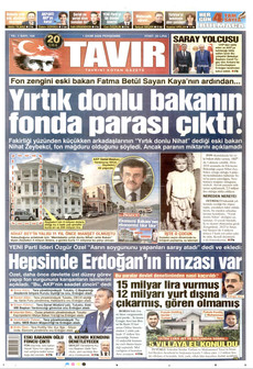 TAVIR GAZETESİ 1 Ekim 2026 gazete manşeti