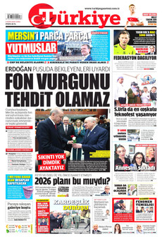TÜRKİYE GAZETESİ 2 Ekim 2026 gazete manşeti