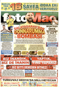 FOTOMAÇ 2 Ekim 2026 gazete manşeti