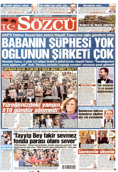 SÖZCÜ 3 Ekim 2026 gazete manşeti