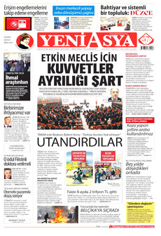 YENİ ASYA 3 Ekim 2026 gazete manşeti