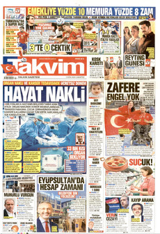 TAKVİM 3 Ekim 2026 gazete manşeti